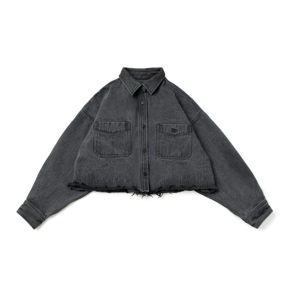 Women's 長袖 クロップド デニムシャツ BLACK LABEL FW25 ブラック - 14746882 - S | NEW ERA ニューエラ公式オンラインストア