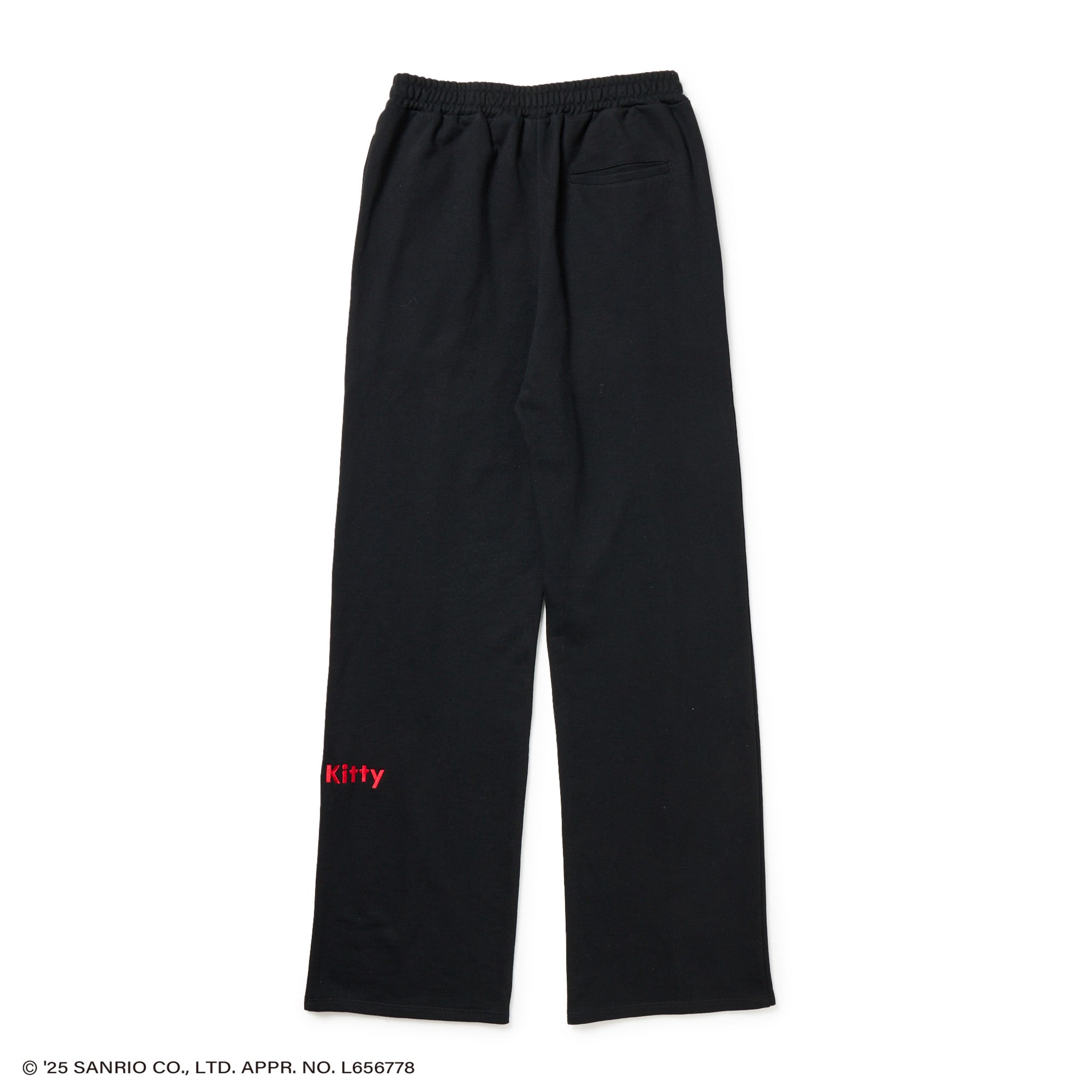 Women's スウェット ストレートパンツ HELLO KITTY NEW ERA フェイス ブラック 2