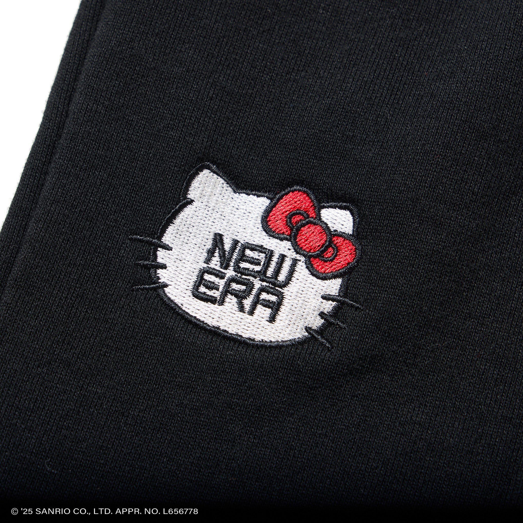 Women's スウェット ストレートパンツ HELLO KITTY NEW ERA フェイス ブラック 5