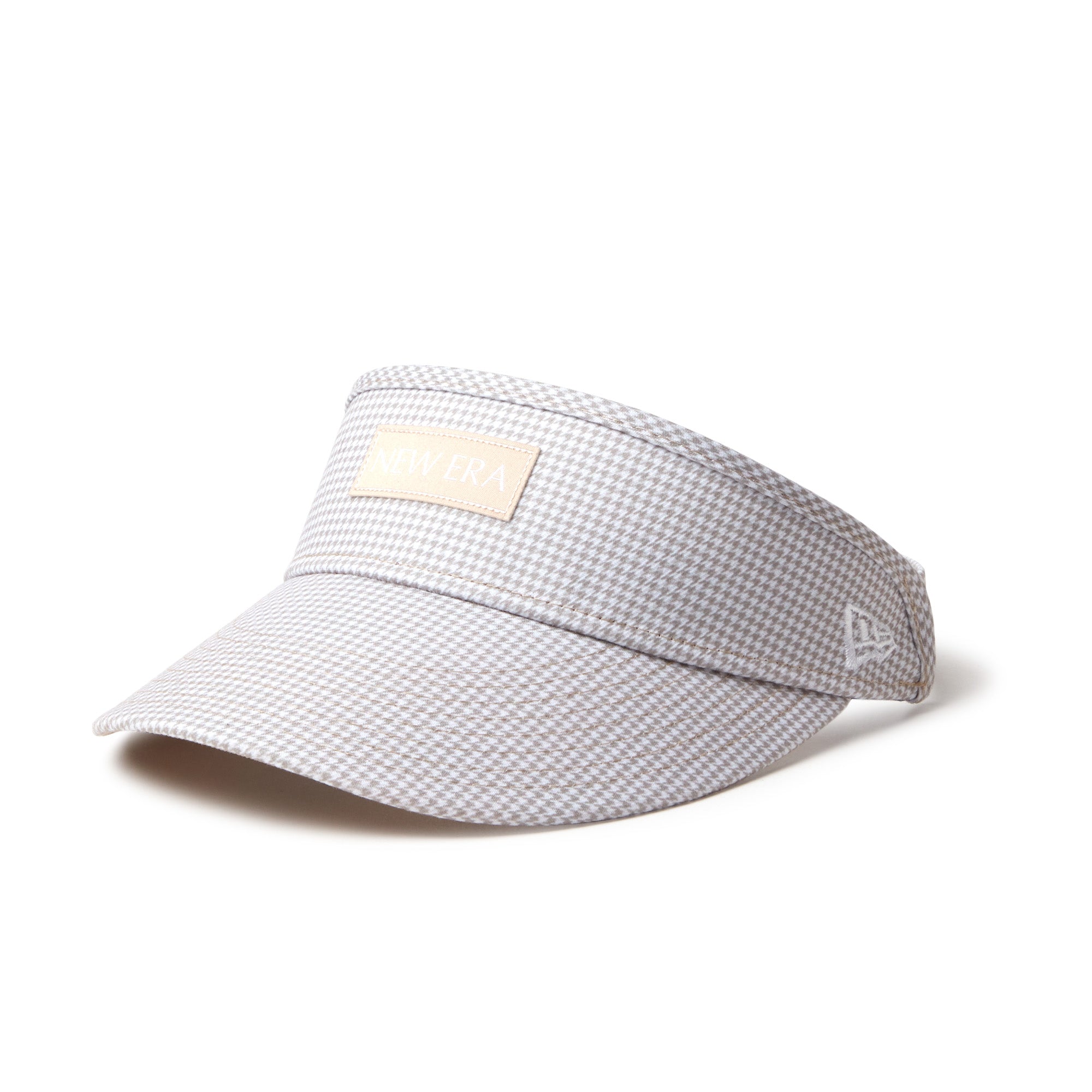Women's サンバイザー トールバイザー Houndstooth ホワイト