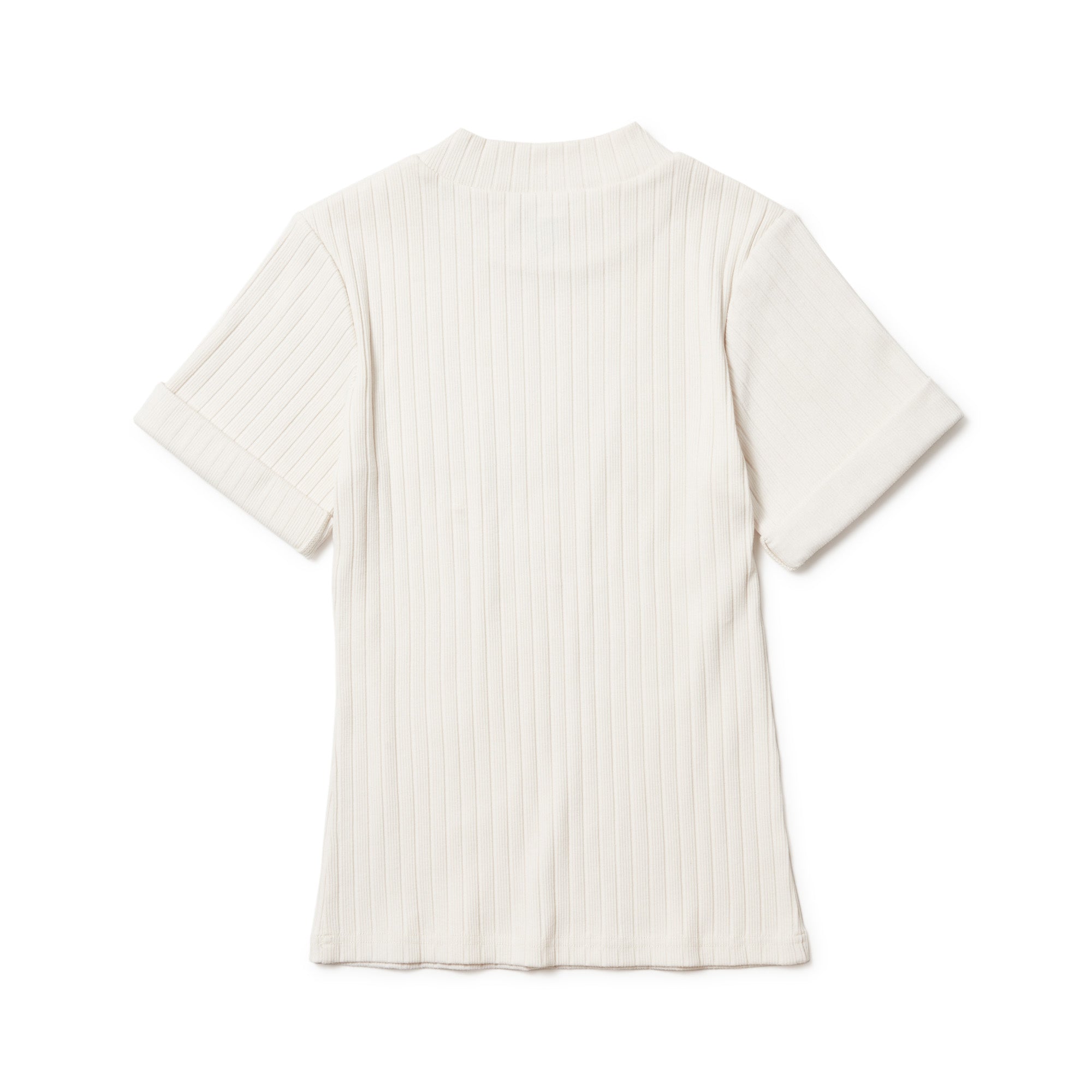 Women's 半袖 リブ ミッドネック Tシャツ パームツリー ホワイト | ゴルフ 3