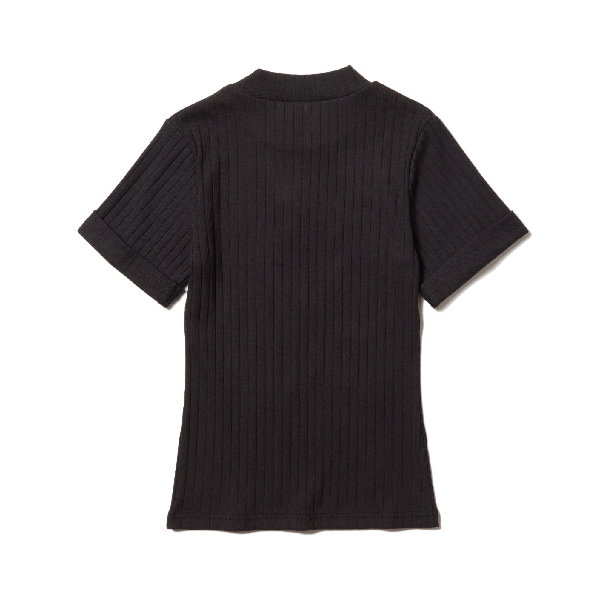 Women's 半袖 リブ ミッドネック Tシャツ パームツリー ブラック | ゴルフ 2