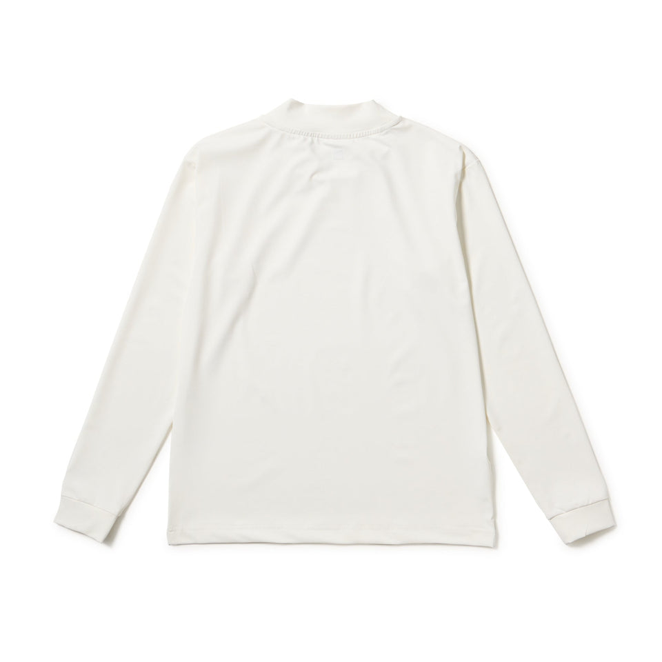 Women's 長袖 ミッドネック ニットジャージー Tシャツ オフ
