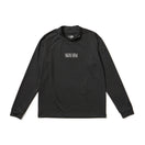 Women's 長袖 ミッドネック ニットジャージー Tシャツ ブラック