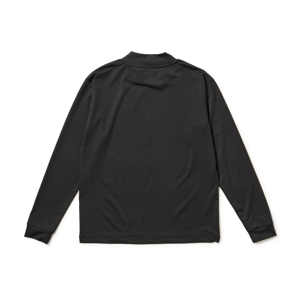 ドロヘドロ ウォッシュドブラックグレー 長袖カットソー Women's 長袖 ミッドネック ニットジャージー Tシャツ ブラック