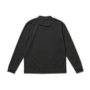 Women's 長袖 ミッドネック ニットジャージー Tシャツ ブラック