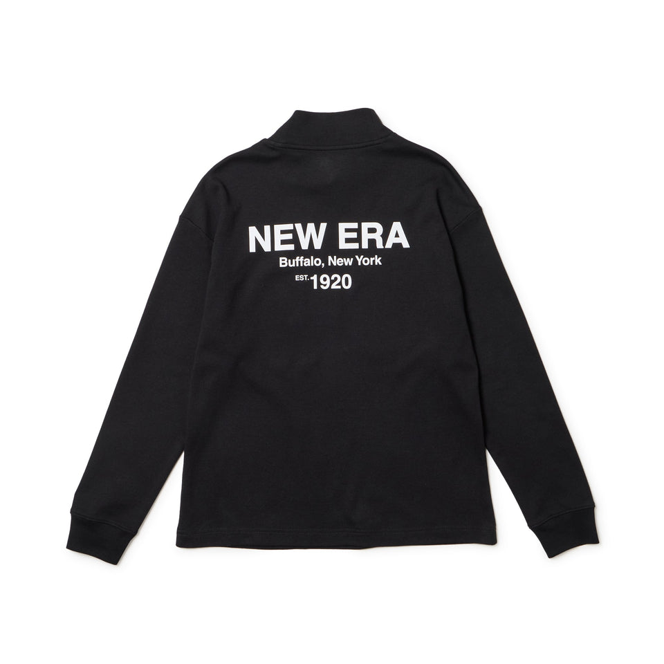 Women's 長袖 ハイネック ウォーム Tシャツ ワードロゴ ブラック