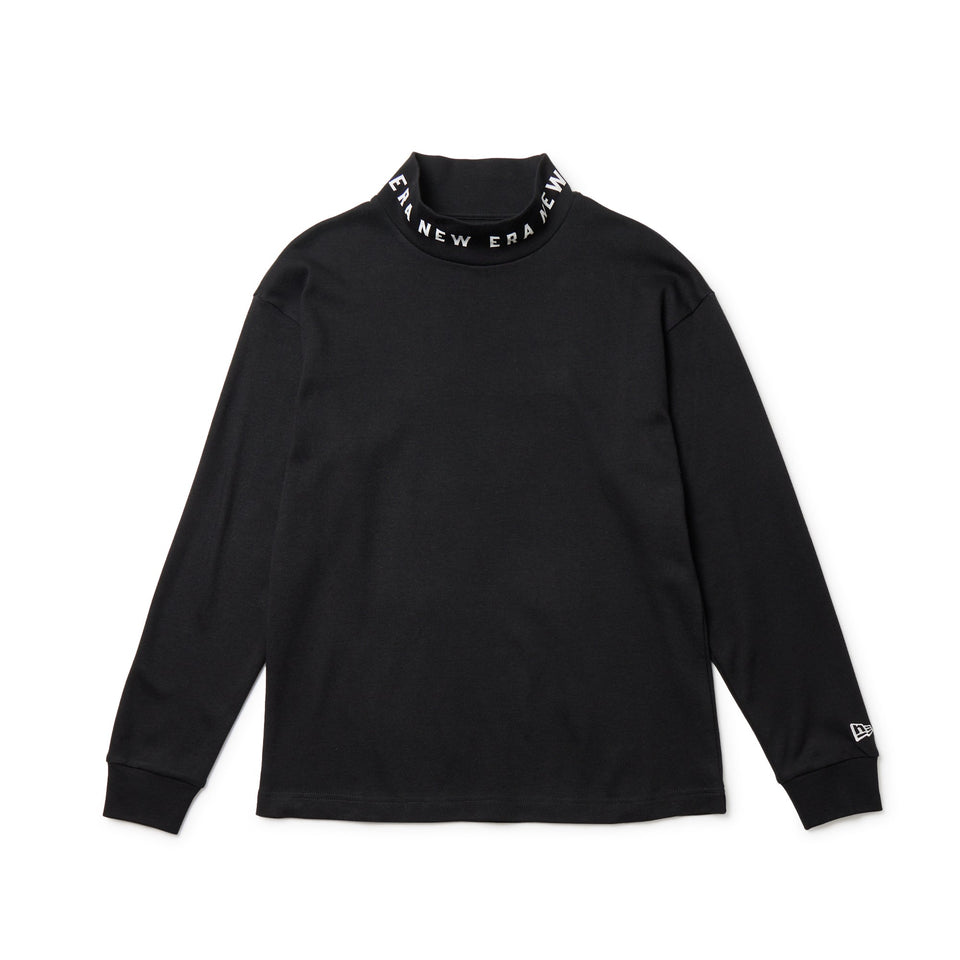 Women's 長袖 ハイネック ウォーム Tシャツ ジャカードロゴ