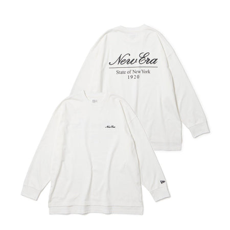 Women's 長袖 オーバーサイズド コットン Tシャツ ホワイト