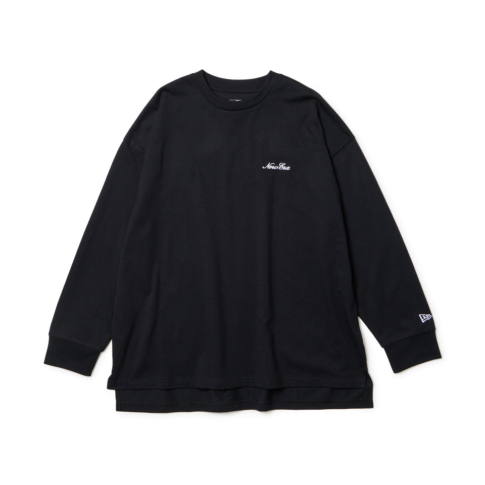 Women's 長袖 オーバーサイズド コットン Tシャツ ブラック