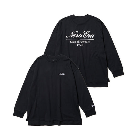 Women's 長袖 オーバーサイズド コットン Tシャツ ブラック