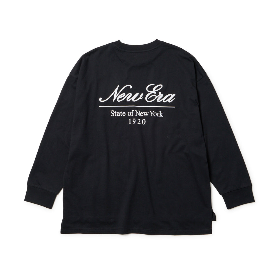 Women's 長袖 オーバーサイズド コットン Tシャツ ブラック