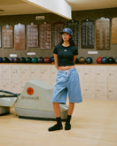 Women's 半袖 クロップド リブTシャツ BLACK LABEL SS25 ブラック - 14666329 - S | NEW ERA ニューエラ公式オンラインストア