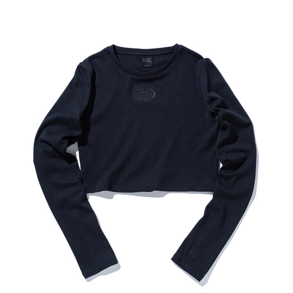 入園入学祝い Women's 長袖 ブラック SS25 LABEL BLACK Tシャツ クロップド レディースウェア