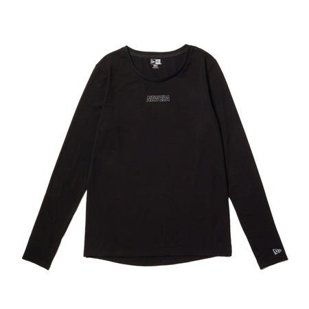 Women's 長袖 テック Tシャツ ミドルレングス ブラック