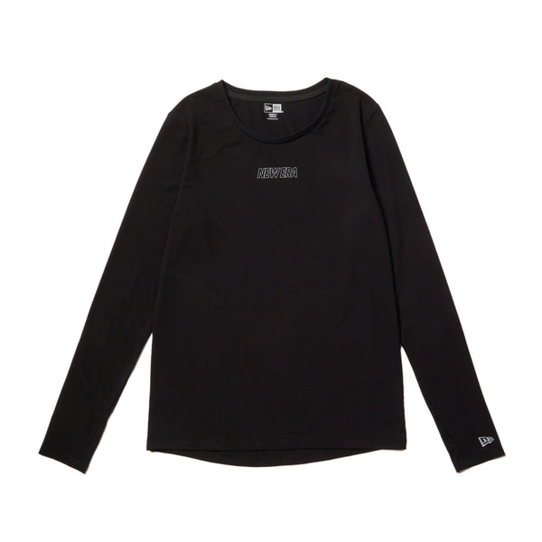 Women's 長袖 テック Tシャツ ミドルレングス ブラック