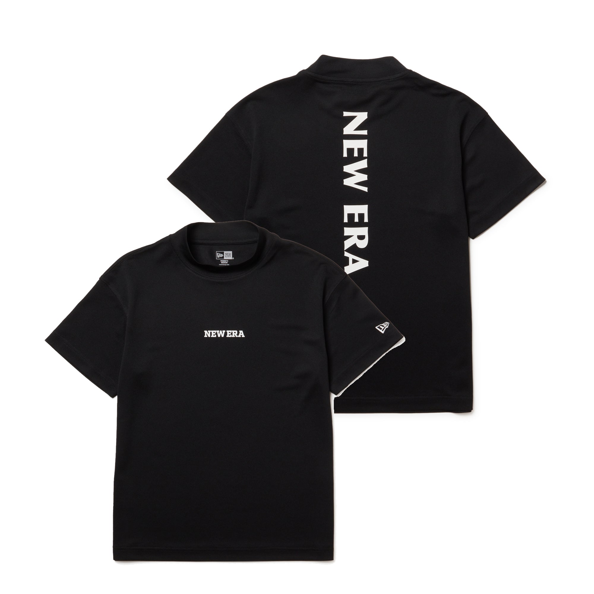 NEW ERA ハーフスリーブモックネックシャツ ブラック　XL 半袖 オーバーサイズド スムースジャージー モックネック T