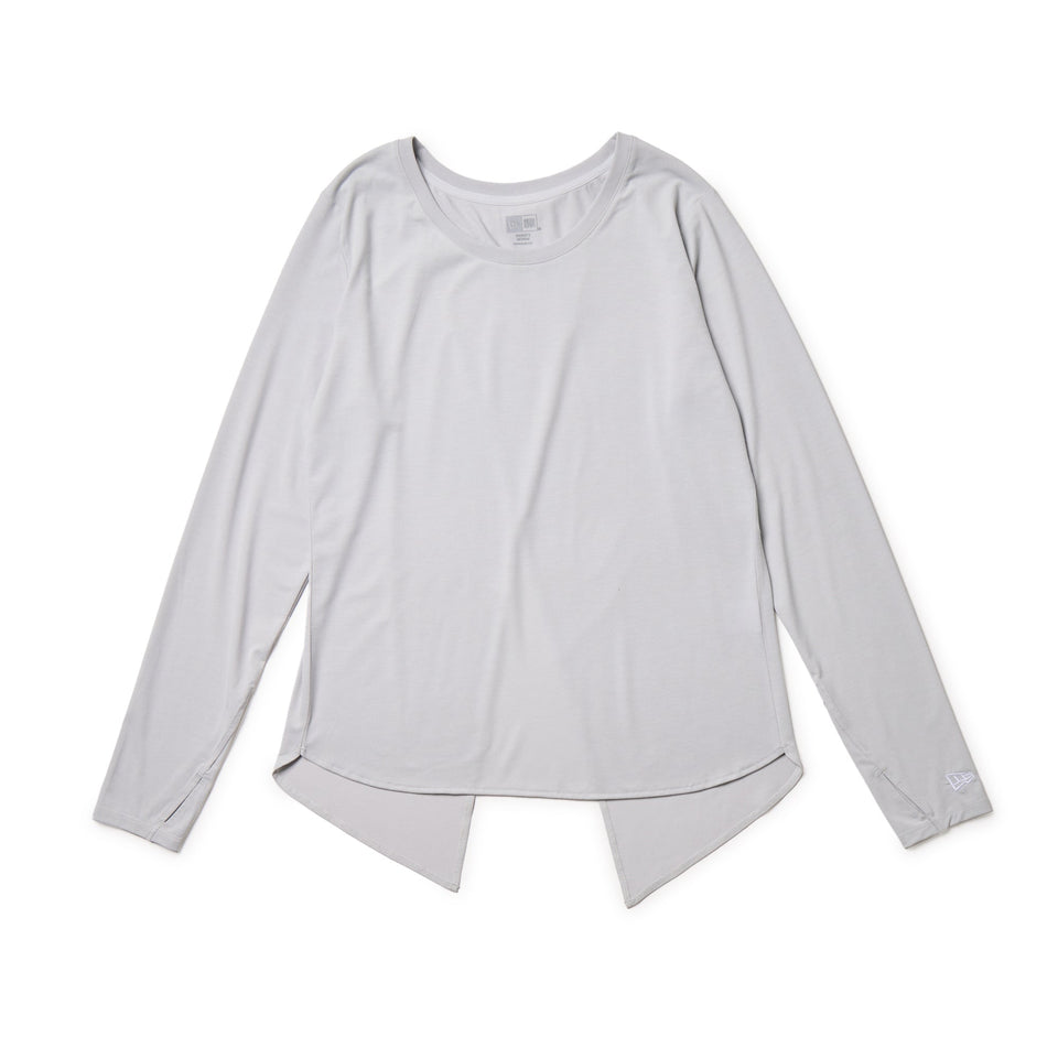 Women's 長袖 バックスリット Tシャツ Vertical Logo ライトブルー