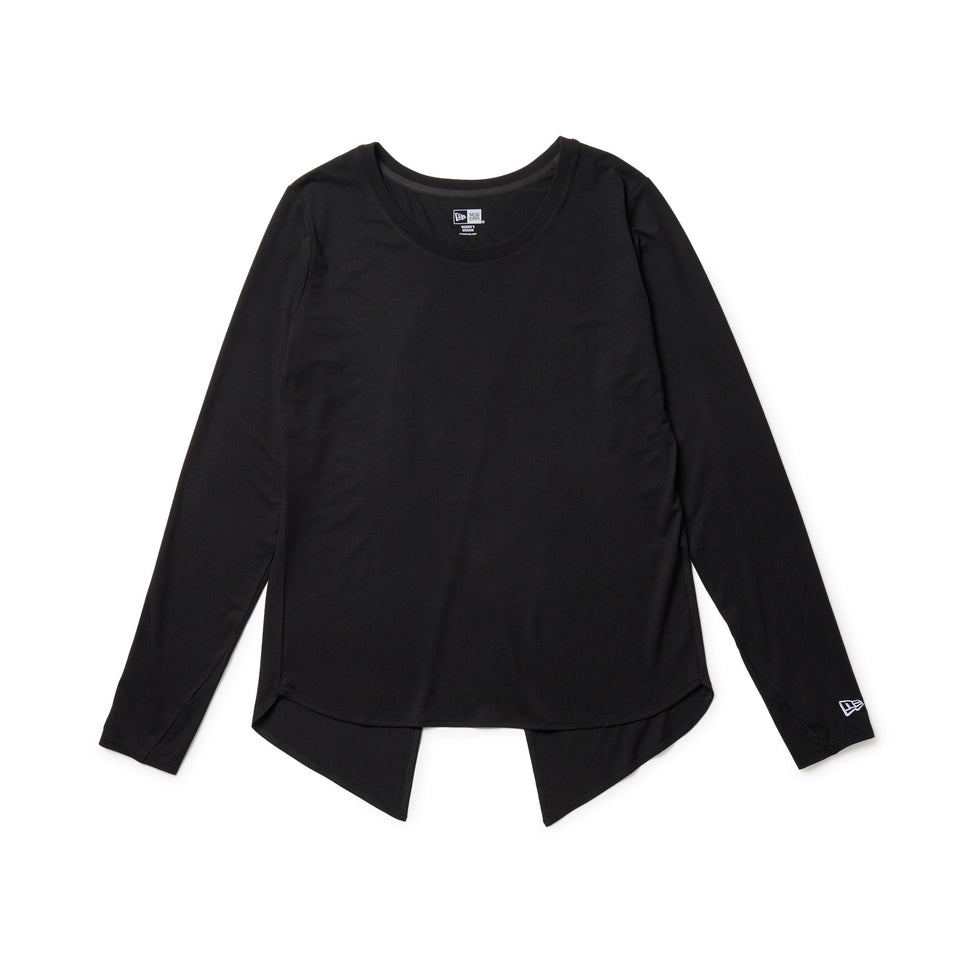 Women's 長袖 バックスリット Tシャツ Vertical Logo ブラック | パフォーマンスアパレル - 14674732 - S | NEW ERA ニューエラ公式オンラインストア
