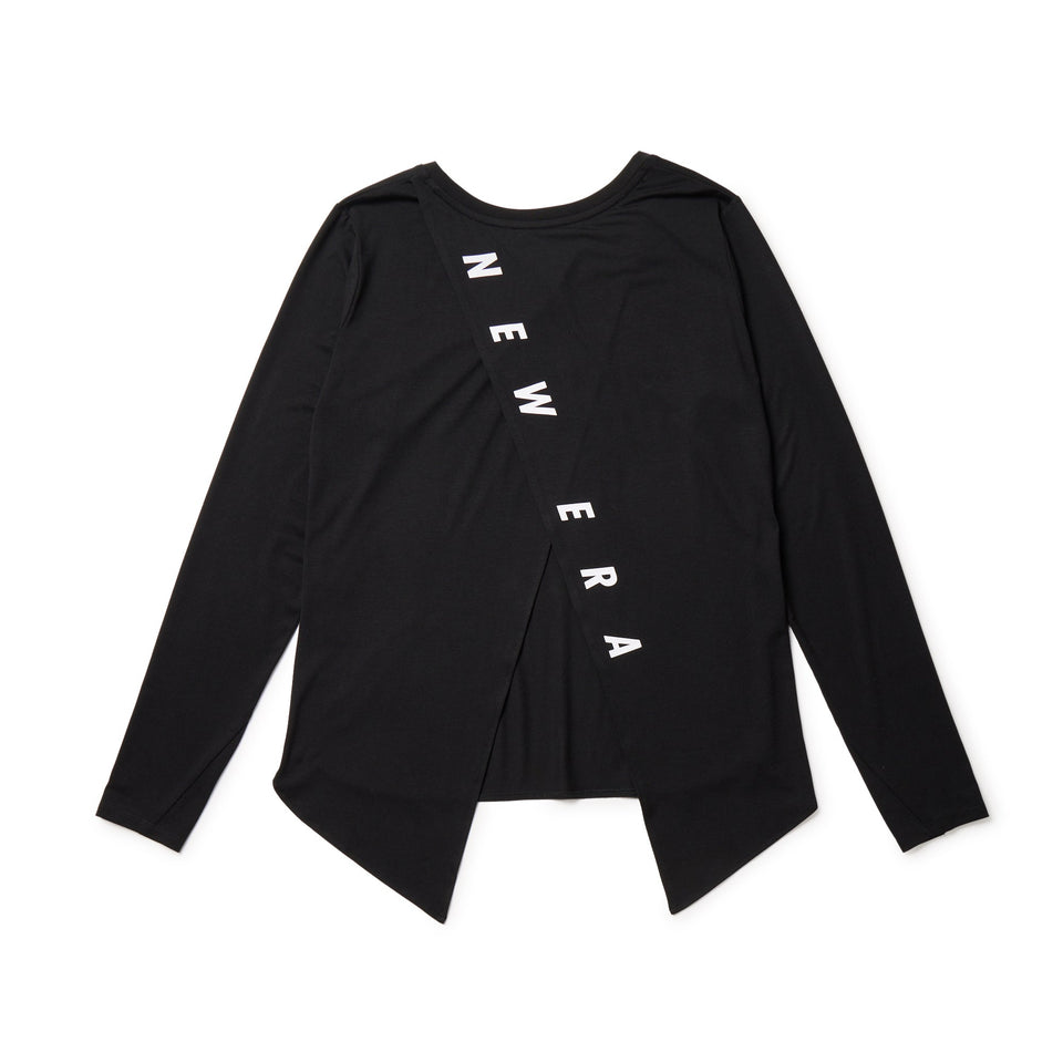 Women's 長袖 バックスリット Tシャツ Vertical Logo ブラック | パフォーマンスアパレル - 14674732 - S | NEW ERA ニューエラ公式オンラインストア