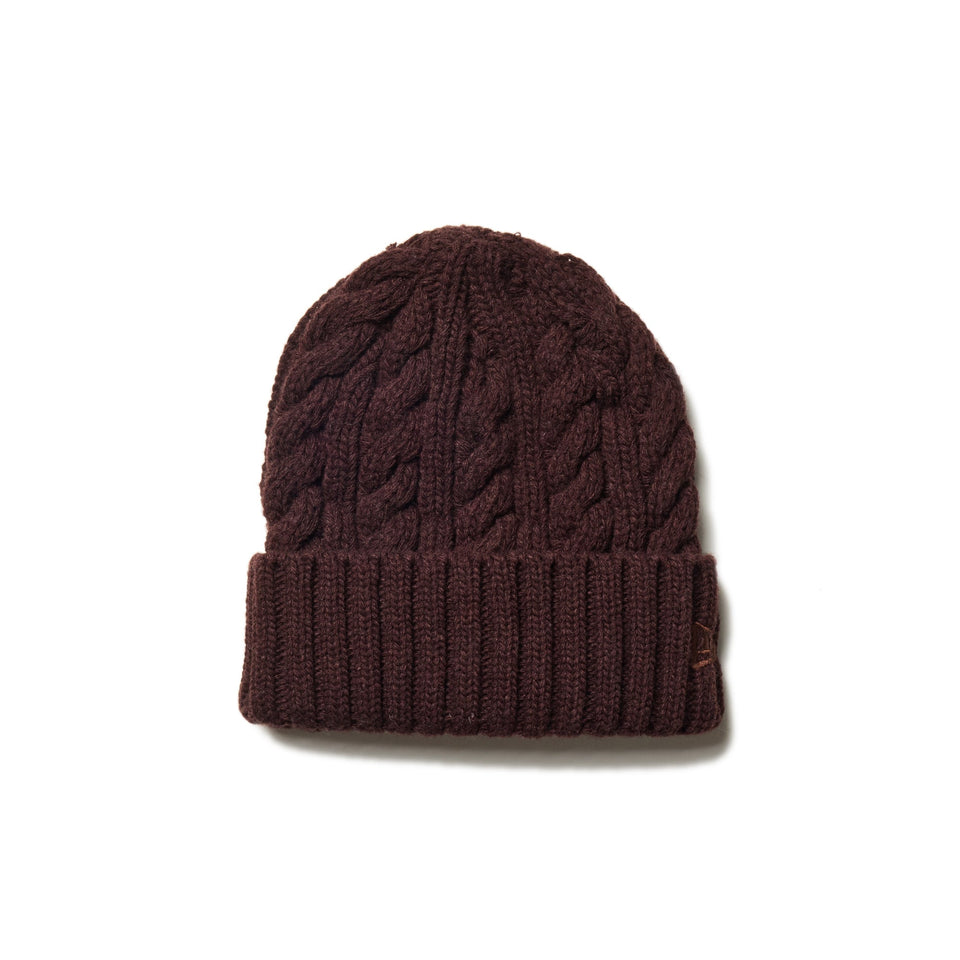 ローゲージ カフニット Wool Blend ウールブレンド ブラウン