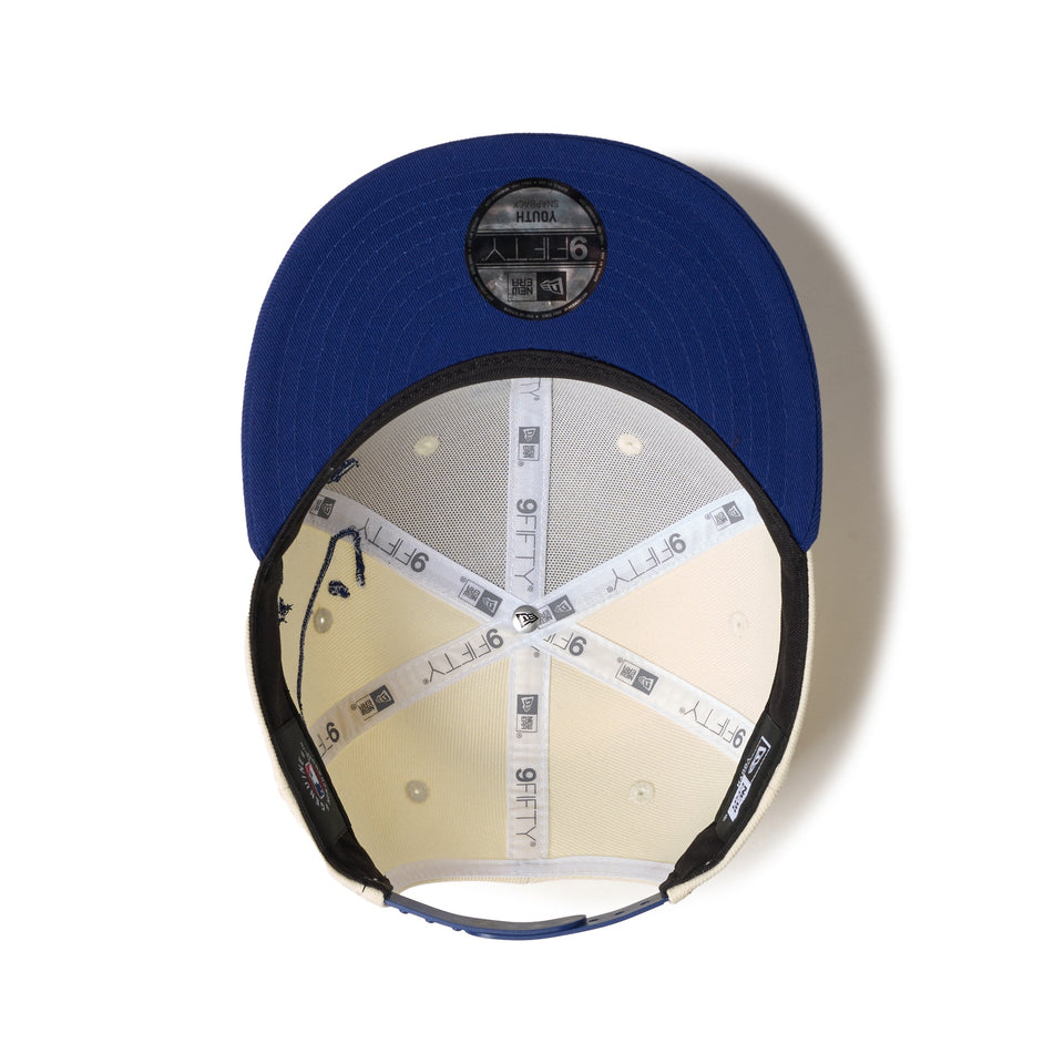 キッズ Youth 9FIFTY Dripping ロサンゼルス・ドジャース クロームホワイト ダークロイヤルバイザー - 14671560 - YTH | NEW ERA ニューエラ公式オンラインストア