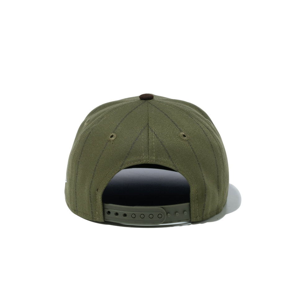 Youth 9FIFTY MLB Text Stripe ボストン・レッドソックス ニューオリーブ ブラウンバイザー - 14111900 - YTH | NEW ERA ニューエラ公式オンラインストア