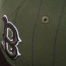 Youth 9FIFTY MLB Text Stripe ボストン・レッドソックス ニューオリーブ ブラウンバイザー - 14111900 - YTH | NEW ERA ニューエラ公式オンラインストア