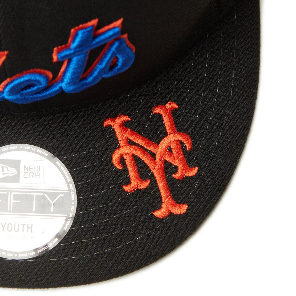 Youth 9FIFTY MLB Visor Logo ニューヨーク・メッツ ブラック - 14325155 - YTH | NEW ERA ニューエラ公式オンラインストア
