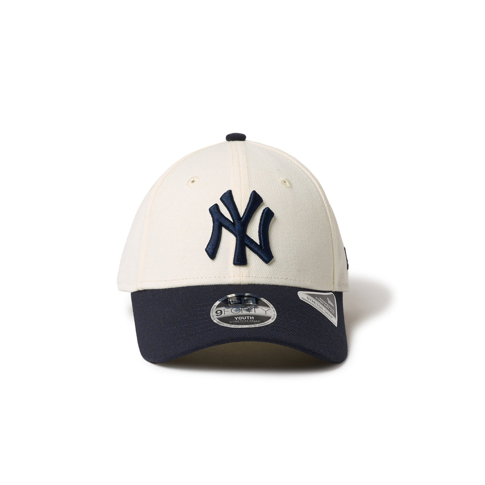 キッズ Youth 9FORTY ストレッチスナップ ニューヨーク・ヤンキース クロームホワイト/ネイビー - 14671595-YTH | NEW ERA ニューエラ公式オンラインストア