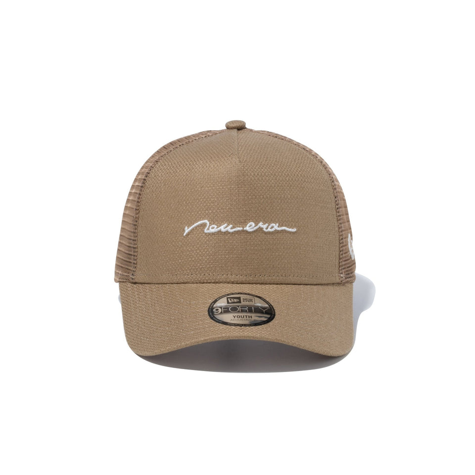 Youth 9FORTY A-Frame トラッカー Cotton Flax Handwritten Logo チノベージュ - 14111927-YTH | NEW ERA ニューエラ公式オンラインストア