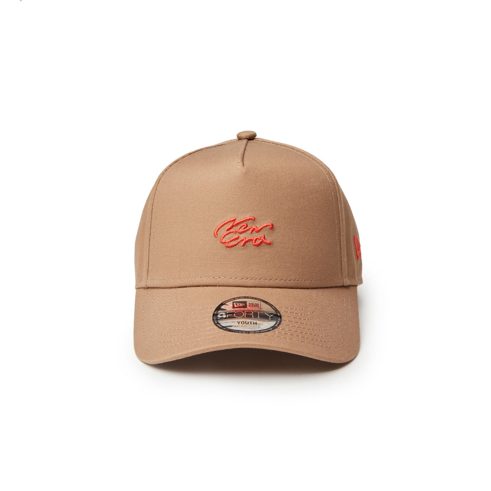 キッズ Youth 9FORTY A-Frame Handwritten Logo カーキ | ニューエラ
