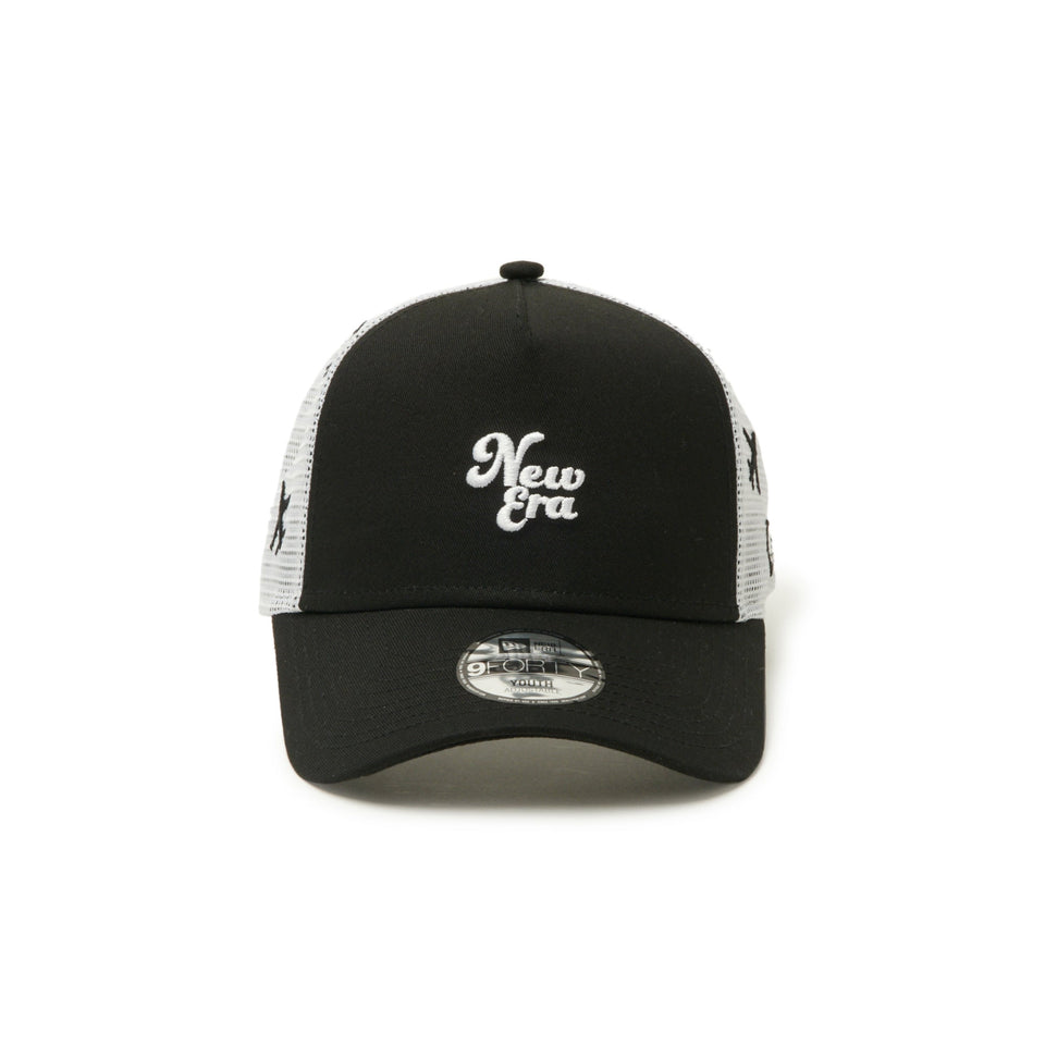 キッズ Youth 9FORTY A - Frame トラッカー Mesh Embroidery 飛行機 ブラック/ホワイト - 14392028 - YTH | NEW ERA ニューエラ公式オンラインストア