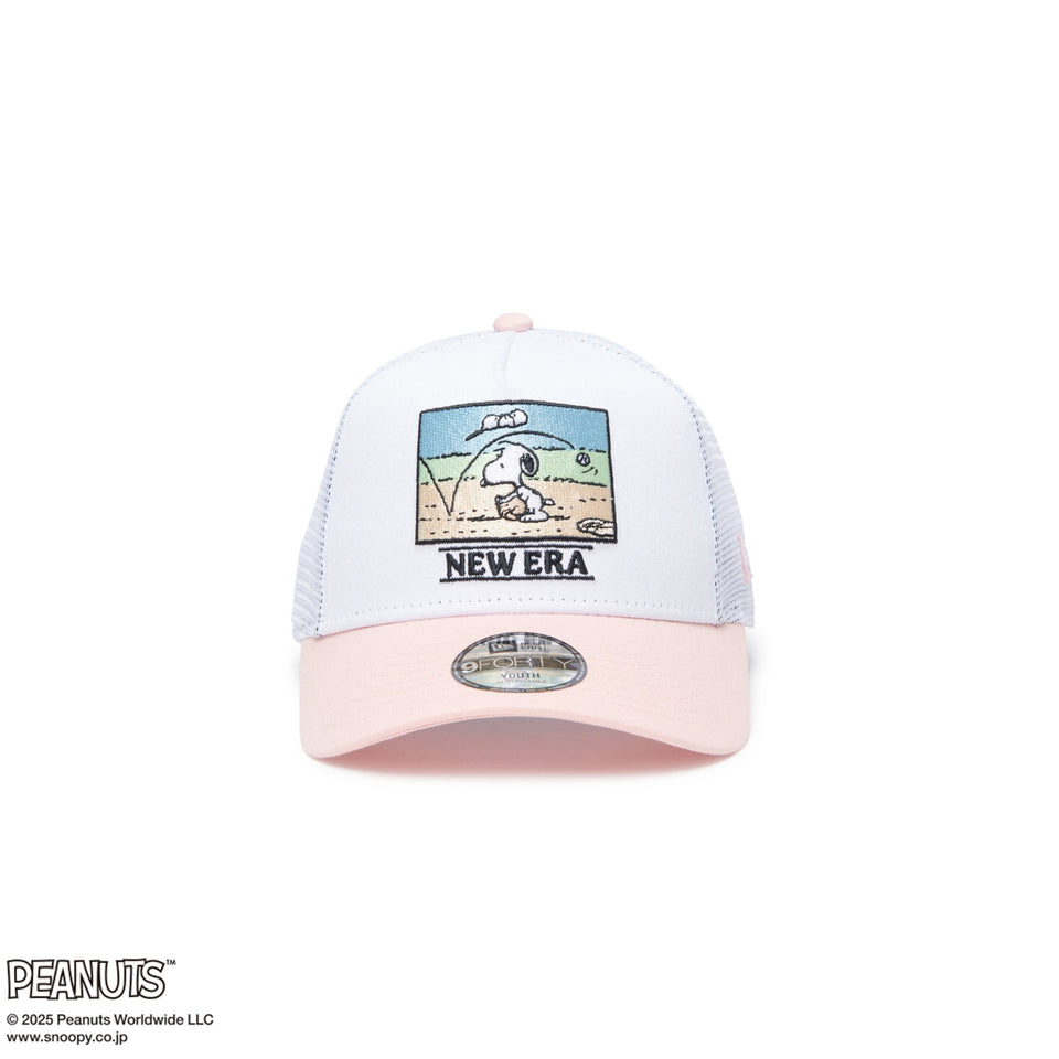 Youth 9FORTY A - Frame トラッカー PEANUTS ベースボール ホワイト/ピンク レモネード - 14432158 - YTH | NEW ERA ニューエラ公式オンラインストア