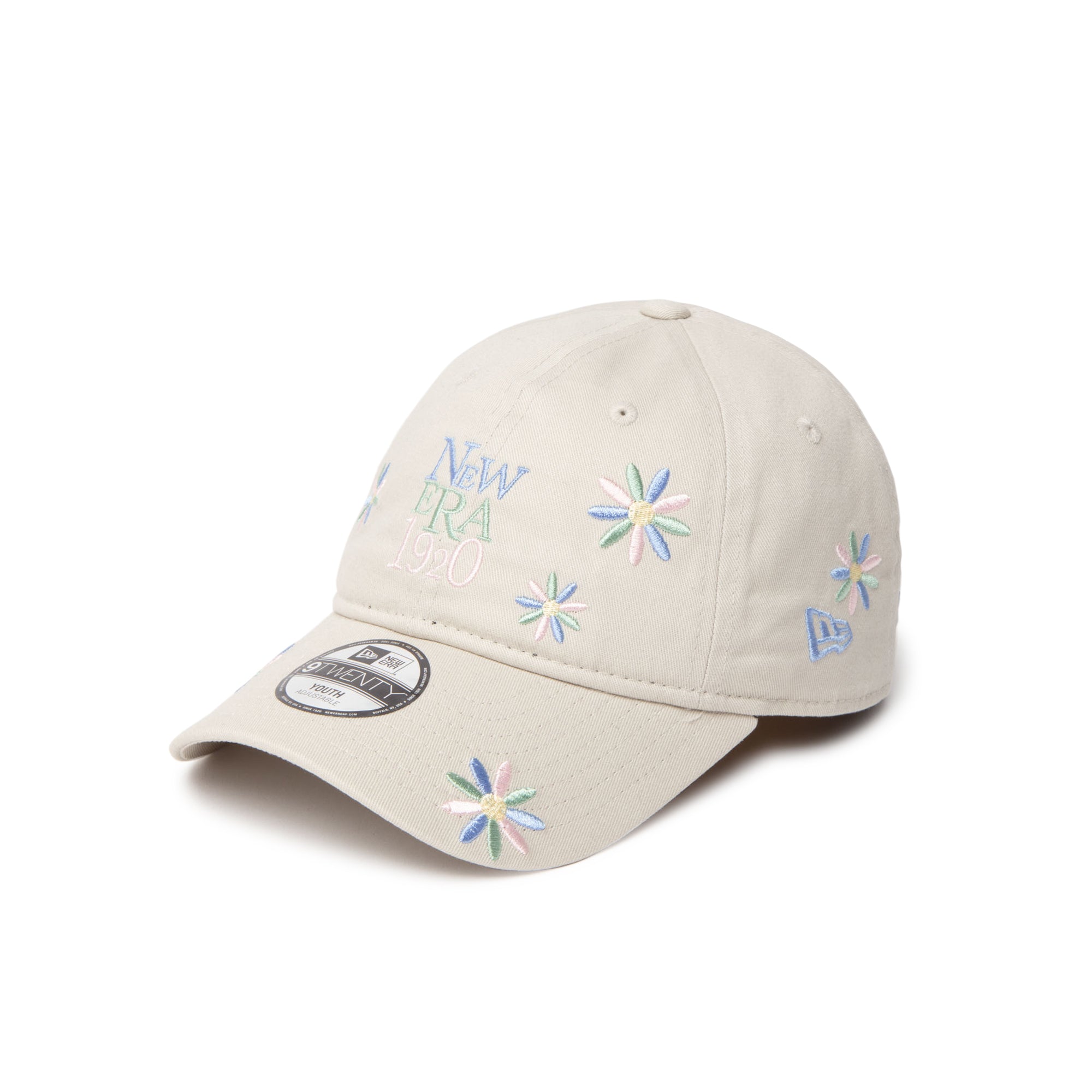 キッズ Youth 9TWENTY Flower Embroidery NEW ERA 1920 ストーン