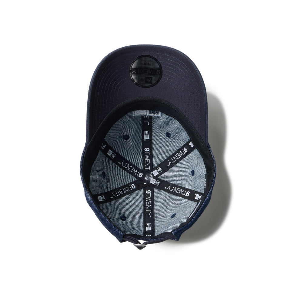 Youth 9TWENTY MLB Denim 2 - Tone ボックスロゴ インディゴデニム ネイビースウェードバイザー - 14325230 - YTH | NEW ERA ニューエラ公式オンラインストア
