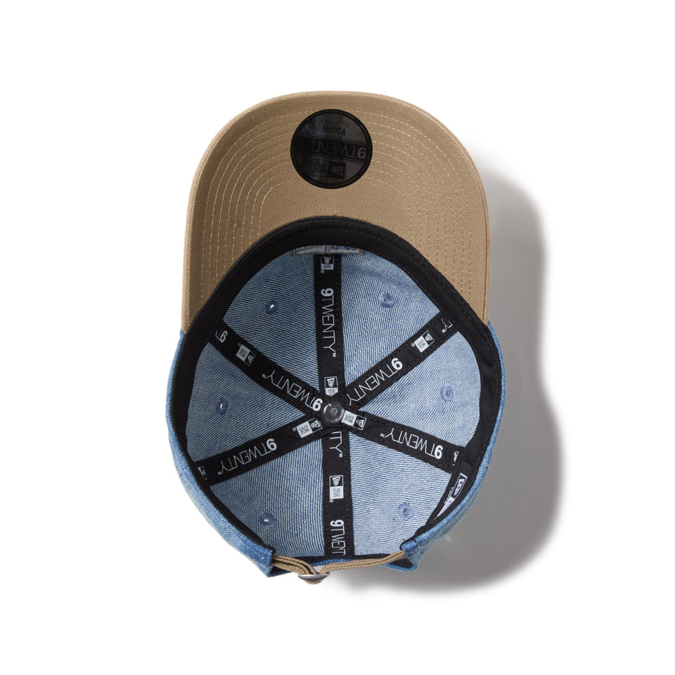 Youth 9TWENTY MLB Denim 2 - Tone ボックスロゴ ウォッシュドデニム カーキスウェードバイザー - 14325231 - YTH | NEW ERA ニューエラ公式オンラインストア