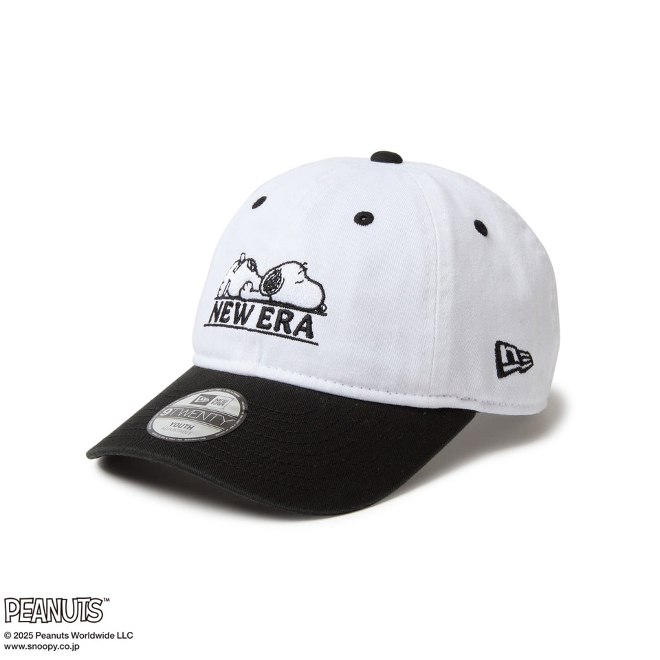 キッズ Youth 9TWENTY PEANUTS ホワイト ブラックバイザー