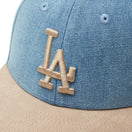 Youth LP 9FIFTY MLB Denim 2 - Tone ロサンゼルス・ドジャース ウォッシュドデニム カーキスウェードバイザー - 14325144 - YTH | NEW ERA ニューエラ公式オンラインストア