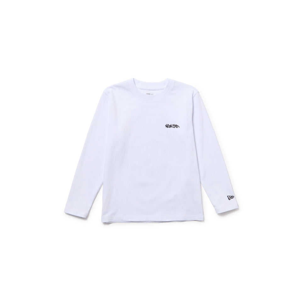 キッズ Youth 長袖 コットン Tシャツ Tagging ホワイト | ニューエラ