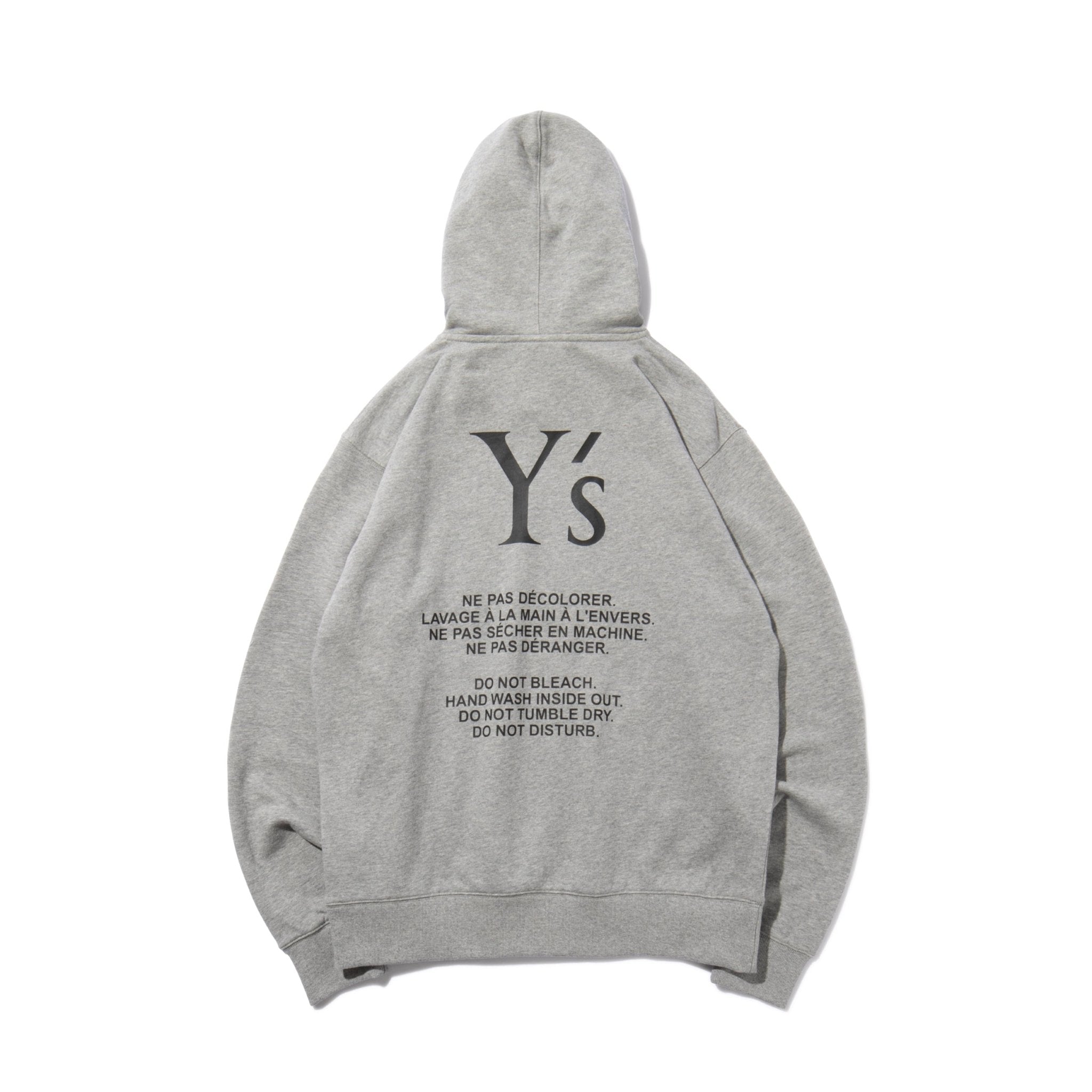 裏毛 プルオーバーフーディー Y's FW24 グレー 6