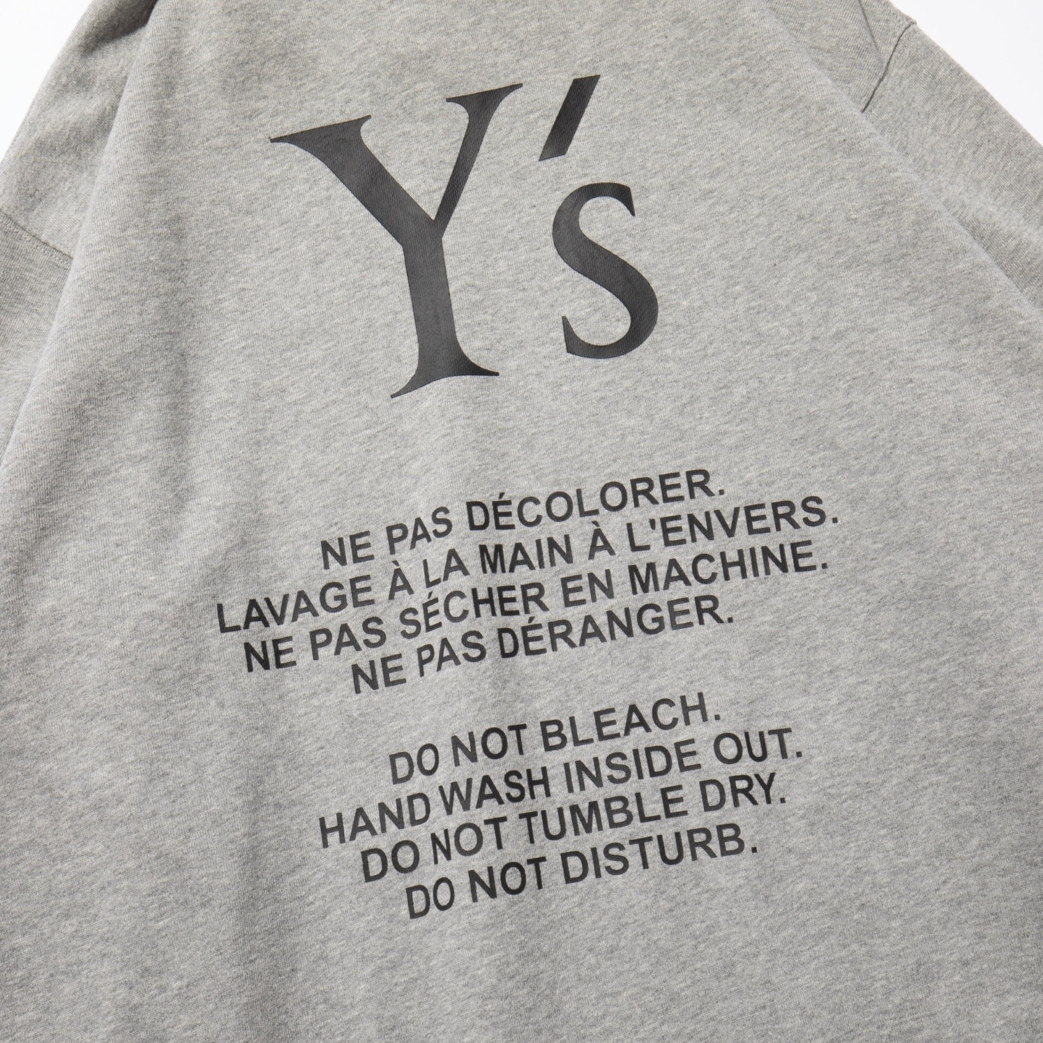 裏毛 プルオーバーフーディー Y's FW24 グレー 4