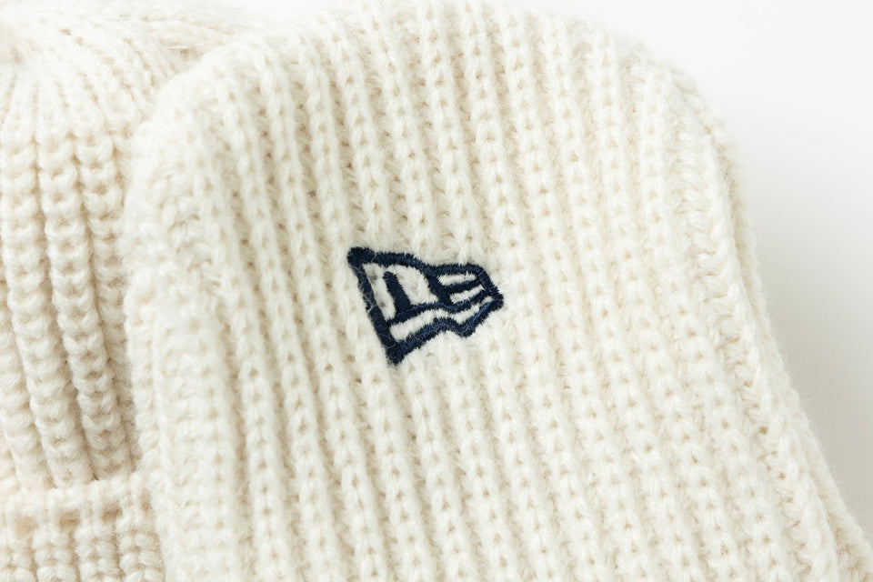 YAKU 25ssプリントビーニー ニットトラッパー Y's FW25 アイボリー × ネイビー | ニューエラ