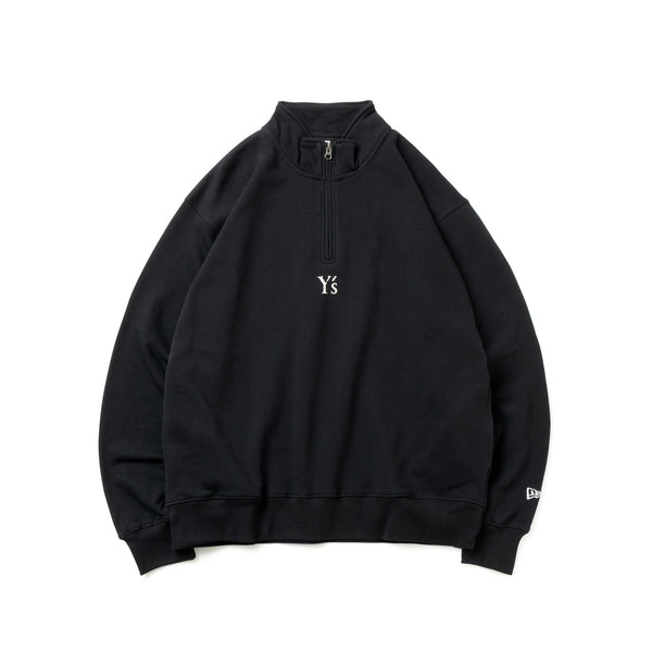 裏毛 オーバーサイズド スウェット ハーフジップ Y's FW25 ブラック