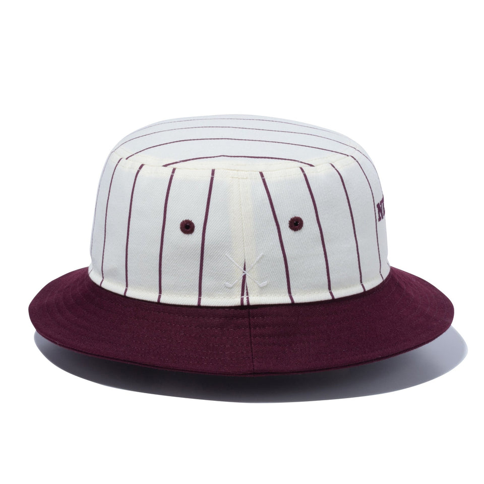 【ゴルフ】 バケット01 Pin Stripe クロームホワイト マルーンブリム - 13762921-SM | NEW ERA ニューエラ公式オンラインストア