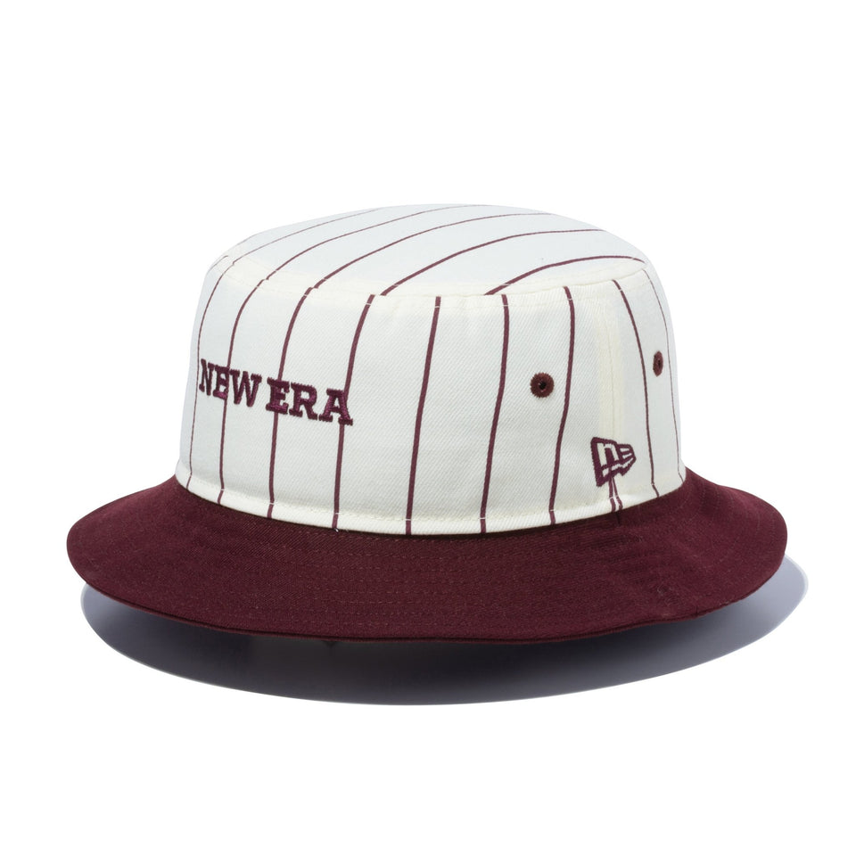 【ゴルフ】 バケット01 Pin Stripe クロームホワイト マルーンブリム - 13762921-SM | NEW ERA ニューエラ公式オンラインストア