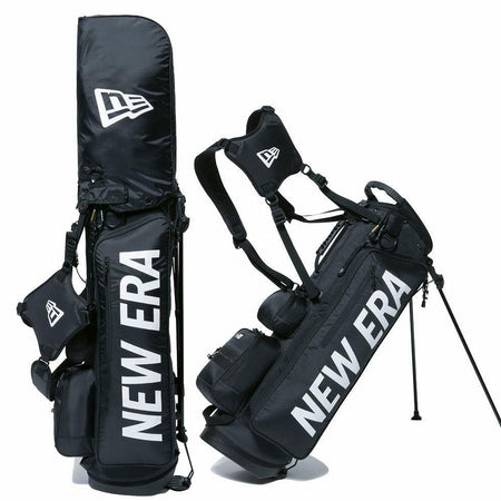 NEW ERA ニューエラ キャディバッグ ブラックxゴールド ポーチ付き Amazon | ニューエラ(NEW ERA) GOLF キャディーバッグ ブラック