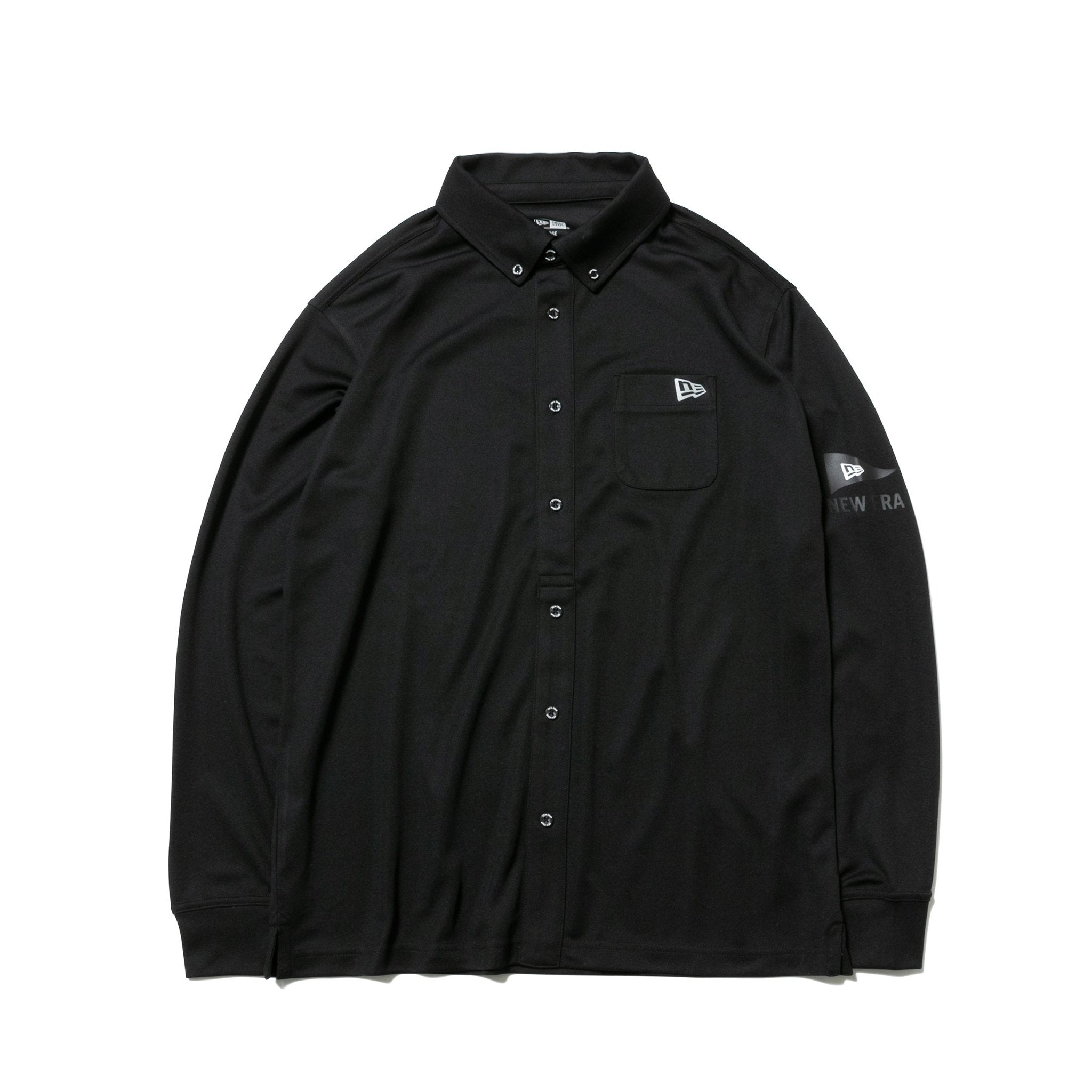 MAX80%OFF／セール開催中 ゴルフ】 長袖 ポロシャツ 鹿の子ポロ ピンフラッグ ブラック トップス