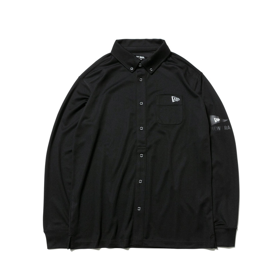 【ゴルフ】 長袖 ポロシャツ 鹿の子ポロ ピンフラッグ ブラック - 12542729-S | NEW ERA ニューエラ公式オンラインストア