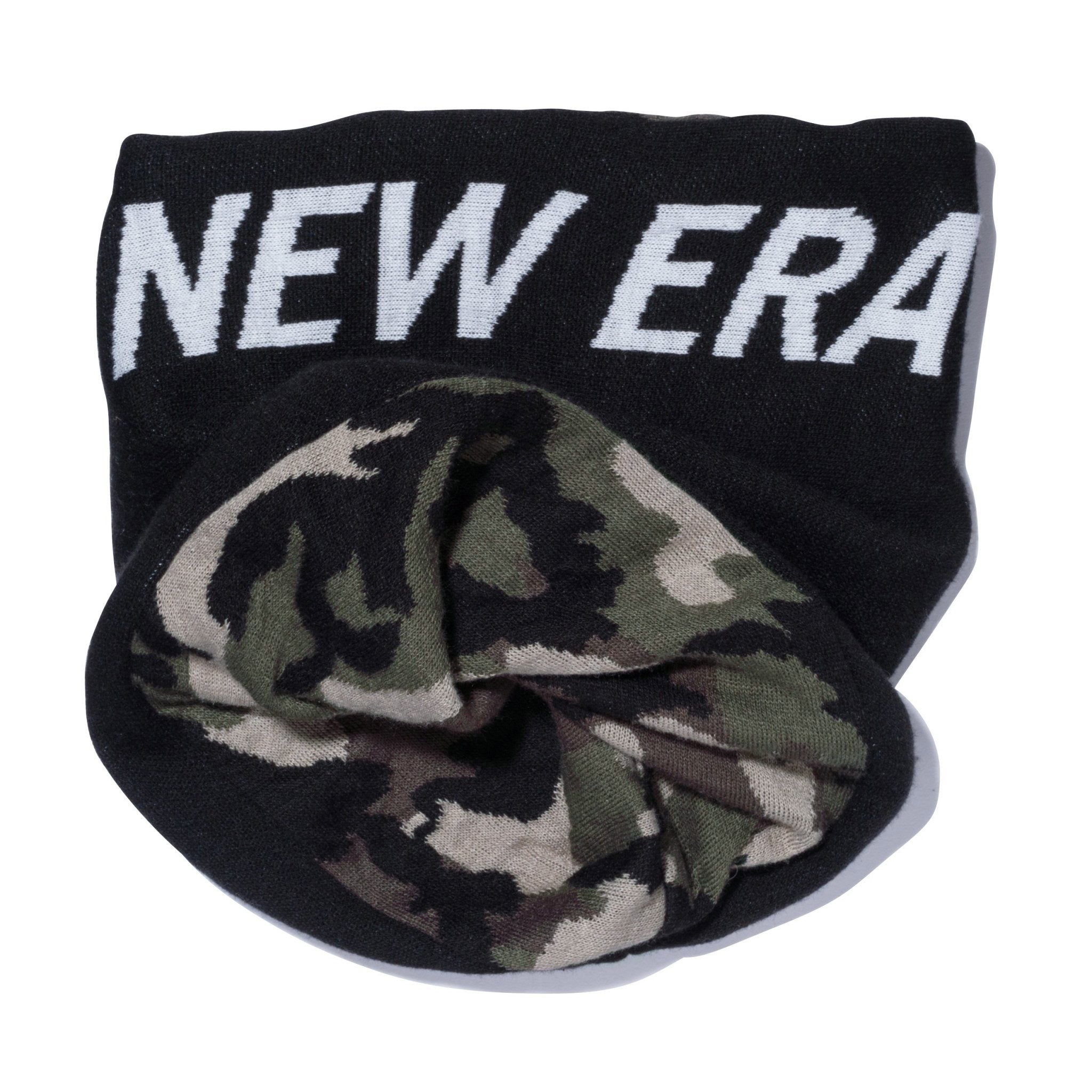 ツイステッド ネックウォーマー NEW ERA ロゴ ブラック / ウッドランドカモボアフリース 2